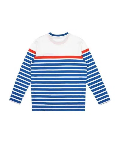 Paul & Shark Logo Striped Long-sleeved T-shirt In Blue