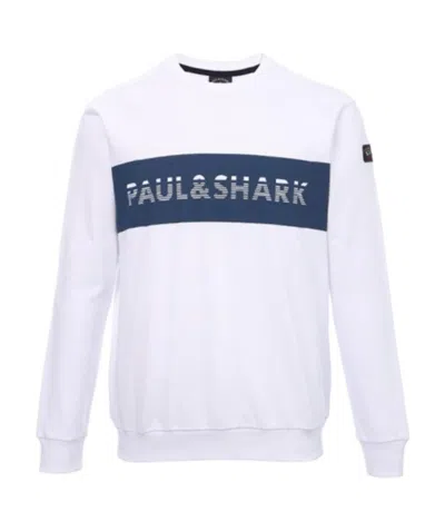 Paul & Shark Logo Sweater In White
