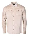 Paul & Shark Long Sleeve Corduroy Overshirt Stone In Stone