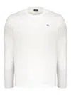 Paul & Shark Long-sleeve Crew-neck T-shirt In Weiss