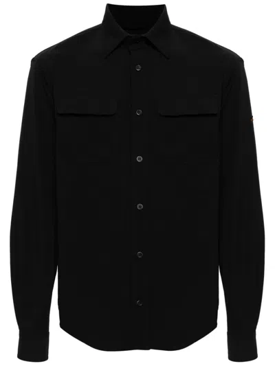 Paul & Shark Long-sleeve Flap-pocket Shirt In Black