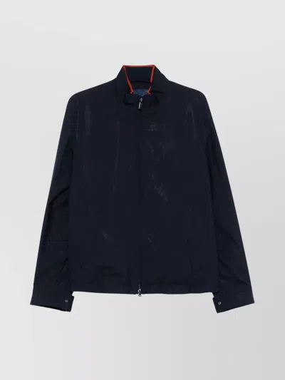 Paul & Shark Long Sleeve High Collar Jacket In Blue