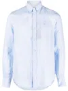 Paul & Shark Long-sleeve Linen Shirt In Blue
