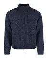 Paul & Shark Long-sleeved Knitted Cardigan In Black