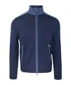 Paul & Shark Maglia Full-zip Con Inserti Typoon In Blue