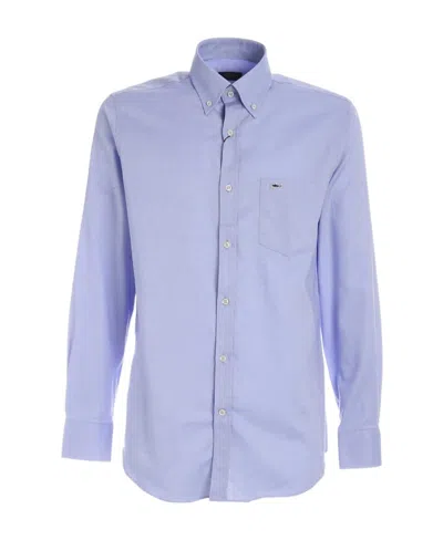Paul & Shark Long-sleeved Patch Pocket Shirt In Blue