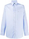 Paul & Shark Long-sleeved Patch Pocket Shirt In Blue