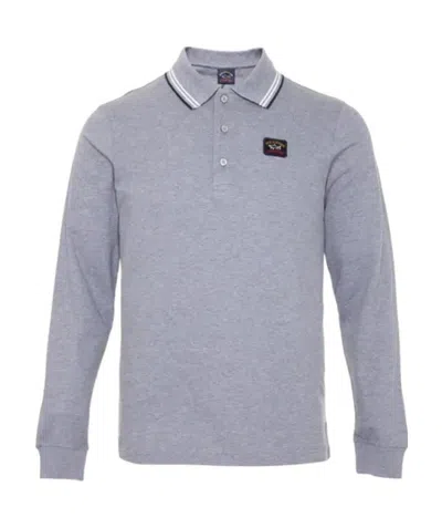 Paul & Shark Long-sleeved Polo Shirt In Gray