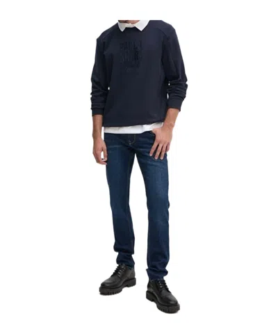 Paul & Shark Long-sleeved Round-neck Sweater In Black
