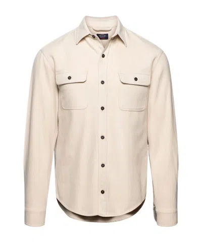 Paul & Shark Long-sleeved Shirt Jacket In Light Beige