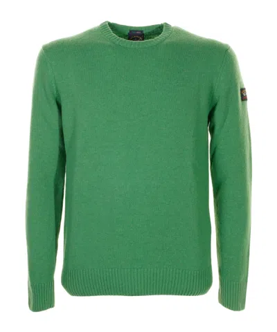 Paul & Shark Long-sleeved Sweater In Green