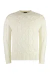 Paul & Shark Crew-neck Wool Sweater In White