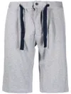 Paul & Shark Mélange-effect Drawstring-waist Shorts In Blue