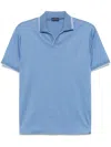 Paul & Shark Mélange-effect Polo Shirt In Blue
