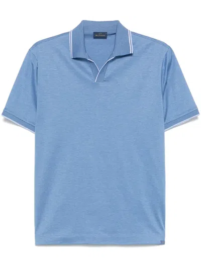 Paul & Shark Mélange-effect Polo Shirt In Blue