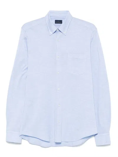 Paul & Shark Mélange-effect Shirt In Blue