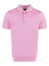 Paul & Shark Ribbed Polo Shirt Short Sleeves In Pink