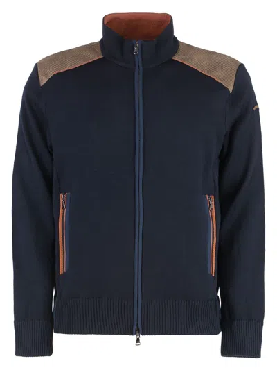PAUL & SHARK MEN'S HIGH COLLAR ZIPPED CARDIGAN