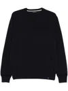 Paul & Shark Ribbed Crew Neck Sweater In Navy Blue