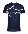 Paul & Shark Navy Blue Round Collar Logo T-shirt In Black