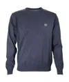Paul & Shark Navy Blue Round-neck Logo Pullover In Black