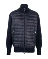 Paul & Shark Padded-panel Knitted Jacket In Black
