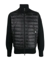 Paul & Shark Padded-panel Knitted Jacket In Black