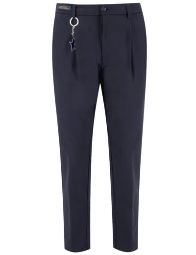 Paul & Shark Blue Chinos In Dynamic Stretch Fabric In Black