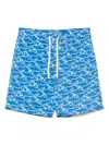 Paul & Shark Swimwear With Drawstring Waist And All-over Print In Blue