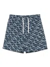 Paul & Shark Swim Trunks Print Drawstring Waistband In Blue