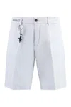 Paul & Shark Cotton And Linen Bermuda-shorts In Blue