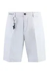 Paul & Shark Cotton And Linen Bermuda-shorts In Blue