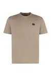 Paul & Shark Crew-neck Ribbed T-shirt Short Sleeves In Beige