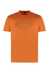 Paul & Shark Graphic Print Crew-neck Cotton T-shirt In Orange