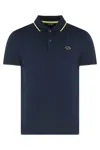 Paul & Shark Ribbed Edges Polo Shirt With Short Sleeves In Blue