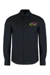 Paul & Shark Cotton Shirt With Button-down Collar In Black
