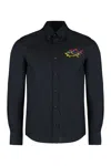 Paul & Shark Cotton Shirt With Button-down Collar In Black