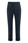 Paul & Shark Cuffed Hem Cotton Trousers With Key Ring