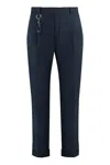 Paul & Shark Cuffed Hem Cotton Trousers With Key Ring