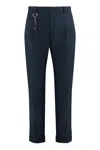 Paul & Shark Cuffed Hem Cotton Trousers With Key Ring