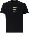 Paul & Shark Sharks Print Cotton Jersey T-shirt Clothing In Black