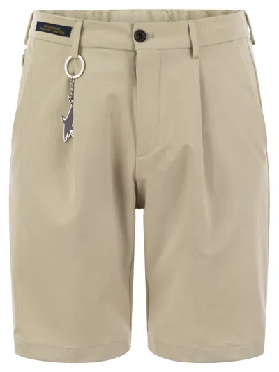 Paul & Shark Dynamic Stretch Bermuda Shorts In Beige