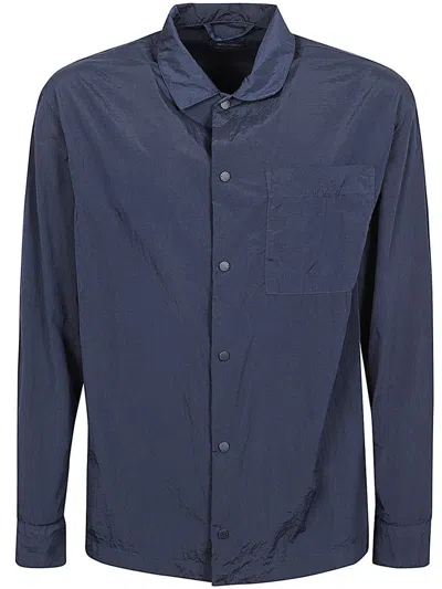 Paul & Shark Garment Dyed Overshirt In Blue