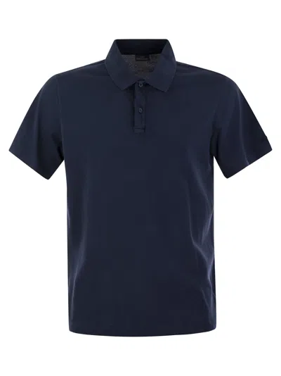 Paul & Shark Garment-dyed Pique Cotton Polo Shirt In Blue