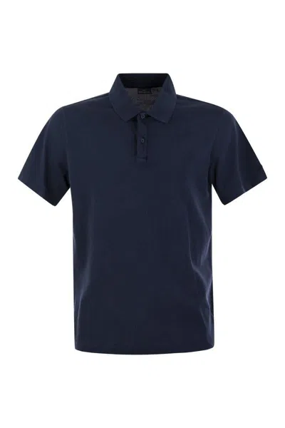 Paul & Shark Garment-dyed Pique Cotton Polo Shirt In Blue