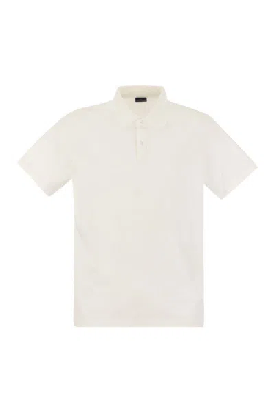 Paul & Shark Garment-dyed Pique Cotton Polo Shirt In White