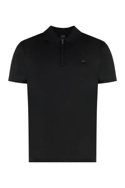 Paul & Shark Half Zip Polo In Black