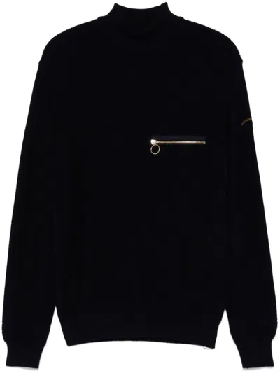 Paul & Shark High Neck Sweater With Pocket Clothing In Blue