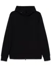 Paul & Shark Zipper Hoodie Ribbed Cuffs Hem In Black