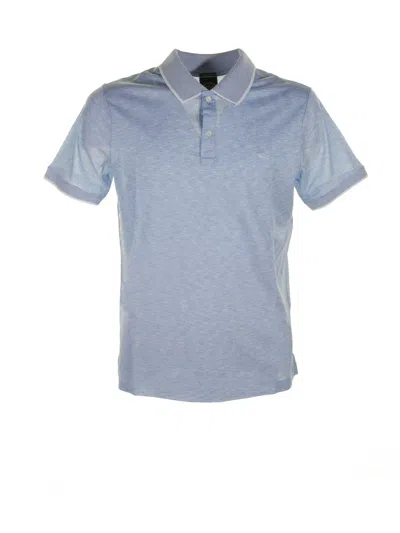 Paul & Shark Light Blue Short-sleeved Polo Shirt In Cotton